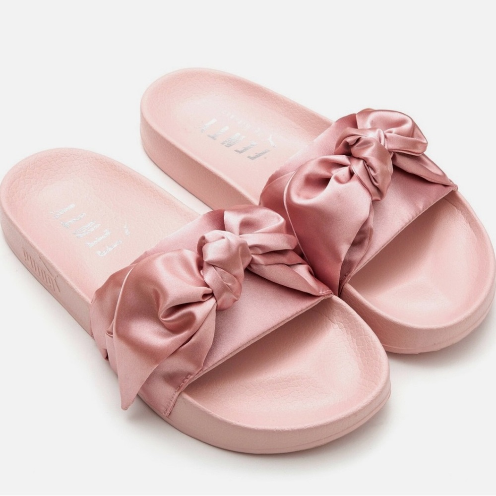 Rihanna Fenty Pink Bow Slides